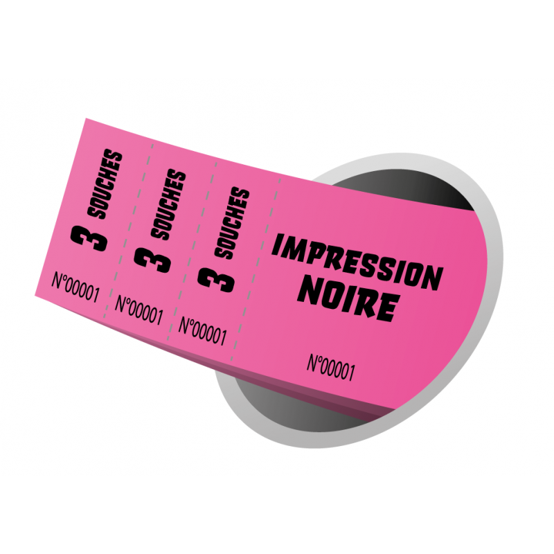 Billets 3 souches, pour tombola, tickets à valeurs (boisson, options)