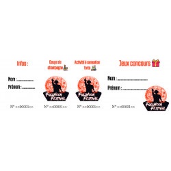 Billet personnalisé 3 souches pour tombola, entrée, valeurs