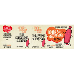 Billet personnalisé 3 souches pour tombola, entrée, valeurs